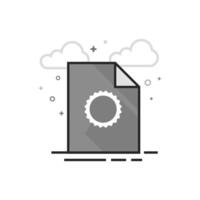 Contract document icon in flat outlined grayscale style illustration vector