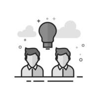 Teamwork icon in flat grayscale style vector