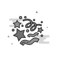 Confetti icon in flat outlined grayscale style illustration vector