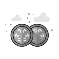 Cucumber icon in flat outlined grayscale style illustration vector