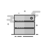 Database icon in flat outlined grayscale style illustration vector