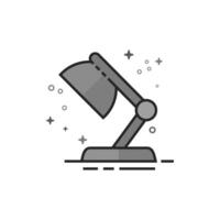 Table lamp icon in flat outlined grayscale style illustration vector