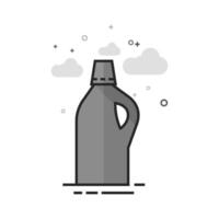 Detergent bottle icon in flat grayscale style vector