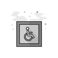 Disabled access icon in flat outlined grayscale style illustration vector