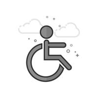 Disabled access icon in flat grayscale style illustration vector