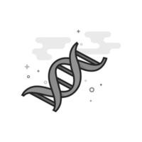 DNA strands icon in flat outlined grayscale style illustration vector