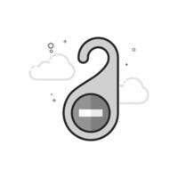 Door handle label icon in flat outlined grayscale style illustration vector