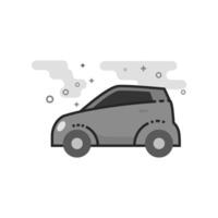 Green car icon in flat grayscale illustration vector