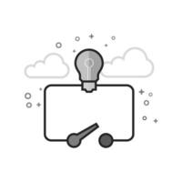 Electric switch diagram icon in flat outlined grayscale style illustration vector