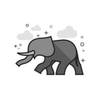 Elephant icon in flat outlined grayscale style illustration vector