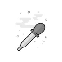 Eyedropper icon in flat outlined grayscale style illustration vector
