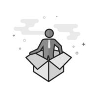 Businessman challenge icon in flat grayscale illustration vector