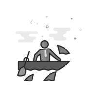 Businessman challenge icon in flat grayscale style vector