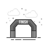 Finish line icon in flat outlined grayscale vector