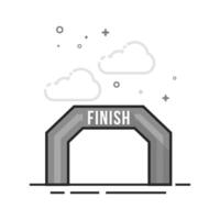 Finish line icon in flat outlined grayscale style illustration vector