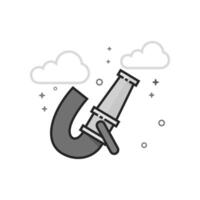 Fireman water hose icon in flat outlined grayscale style illustration vector
