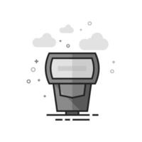 Camera flash icon in flat outlined grayscale style illustration vector