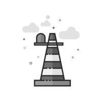 Traffic cone icon in flat grayscale style illustration vector