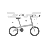 Bicycle icon in flat outlined grayscale style illustration vector