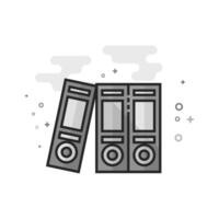 Office folder icon in flat outlined grayscale style illustration vector