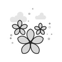 Jasmine flowers icon in flat outlined grayscale style illustration vector