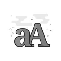 Font icon in flat outlined grayscale style illustration vector