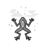Lab frog icon in flat outlined grayscale style illustration vector