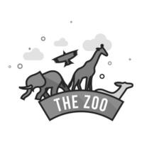 Zoo gate icon in flat outlined grayscale style illustration vector