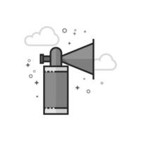 Gas horn in flat outlined grayscale style illustration vector