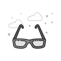 Eyeglasses icon in flat grayscale style illustration vector