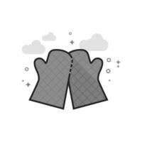 Cooking glove icon in flat outlined grayscale style illustration vector
