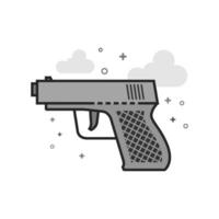 Arm gun icon in flat grayscale style illustration vector