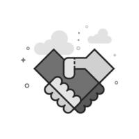 flat grayscale style illustration handshake icon vector
