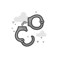 Handcuff icon in flat outlined grayscale style illustration vector