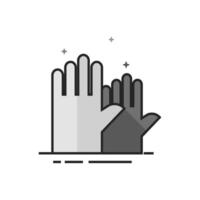 Hands icon in flat grayscale style vector