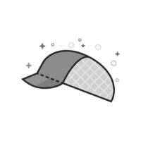 Cycling hat icon in flat outlined grayscale style illustration vector