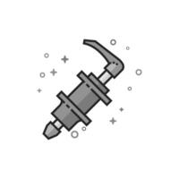 Bicycle hub icon in flat outlined grayscale style illustration vector