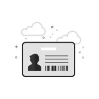 flat grayscale style ID Card icon vector