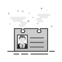 flat outlined grayscale style ID Card icon vector