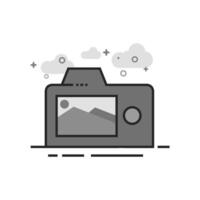 Camera icon in flat grayscale vector