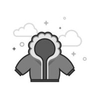 Jacket icon in flat outlined grayscale style illustration vector