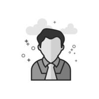Judge avatar icon in flat outlined grayscale style illustration vector