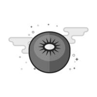 Kiwi fruit icon in flat outlined grayscale style illustration vector