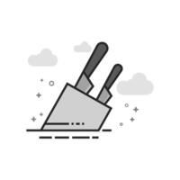 Knife holder icon in flat outlined grayscale style illustration vector