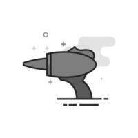 Toy laser gun icon in flat outlined grayscale style illustration vector