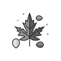 Leaves icon in flat grayscale style illustration vector