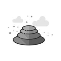 Stacked stone icon in flat outlined grayscale style illustration vector