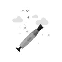 Camera lens cleaner icon in flat outlined grayscale style illustration vector