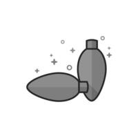 flat outlined grayscale style illustration light bulb icon vector
