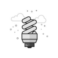 Light bulb icon in flat grayscale style vector